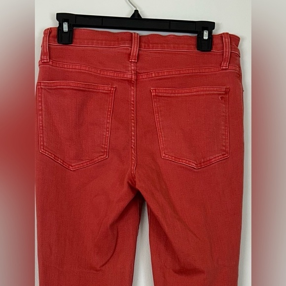 Madewell 9” High Rise Skinny‎ Cropped Button Fly Red Jeans Stretch Size 28T - Picture 7 of 9